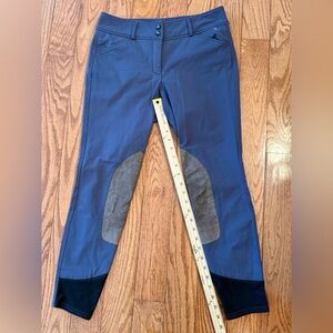 RJ Classics Breeches Womens Size 28 Gulf Mid Rise Front Zip Blue Equestrian